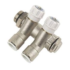 John Guest Speedfit 2 Port Brass Manifold 22mm x 15mm