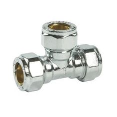 Chrome Compression 12mm Equal Tee