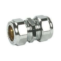 Chrome Compression 15mm Equal Coupler