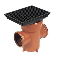 FloPlast D530 110mm Underground Drainage Bottle Gully Rectangular Top Back Inlet