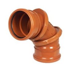 FloPlast D560 110mm Underground Drainage 0-90° Double Socket Adjustable Bend