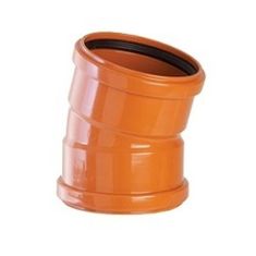 FloPlast D567 110mm Underground Drainage 15° Double Socket Bend