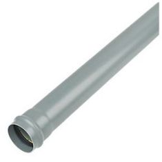 FloPlast SP1G 110mm Plain Ended Pipe 3 Meters Grey