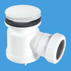 McAlpine STW1-M 1½" x 70mm Shower Trap White Plastic Mushroom Flange 19mm Water Seal